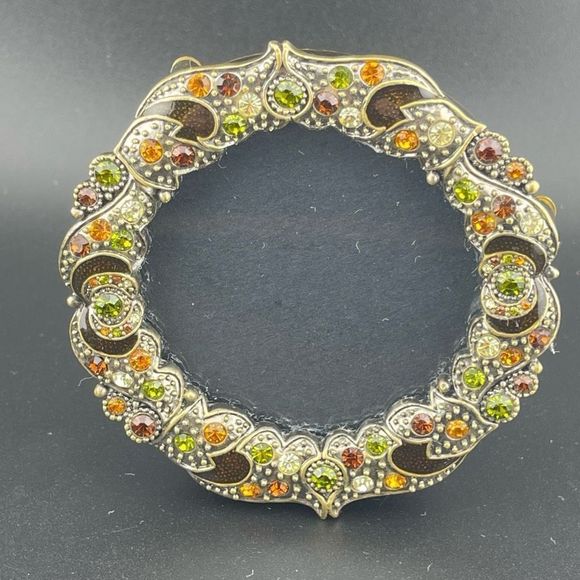 Beautiful Embellished Crystal Rhinestone Round Picture Frame Home Decor Gift - Picture 3 of 9